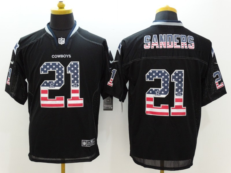 Men's Dallas Cowboys Deion Sanders #21 Black Jersey